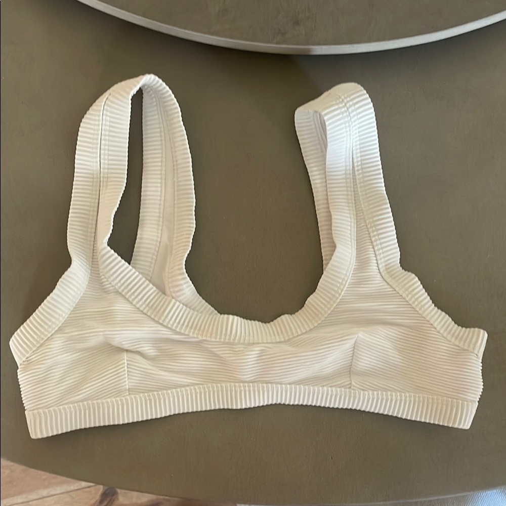 It’s Now Cool white ribbed bikini